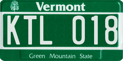 VT license plate KTL018