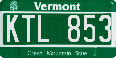 VT license plate KTL853