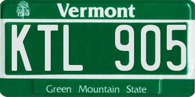 VT license plate KTL905