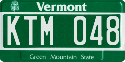 VT license plate KTM048