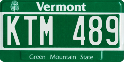 VT license plate KTM489