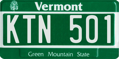 VT license plate KTN501