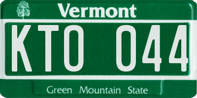 VT license plate KTO044