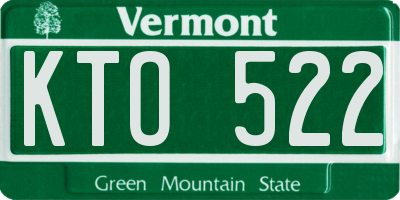VT license plate KTO522