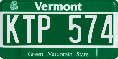 VT license plate KTP574