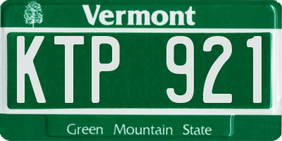 VT license plate KTP921