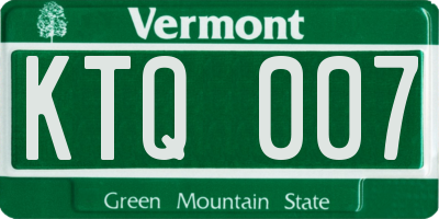 VT license plate KTQ007
