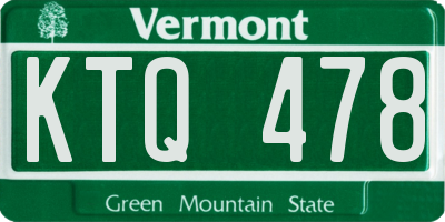 VT license plate KTQ478