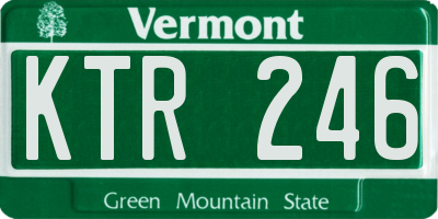 VT license plate KTR246