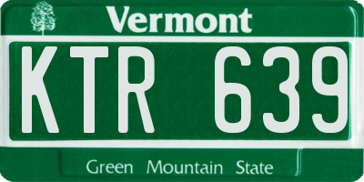 VT license plate KTR639