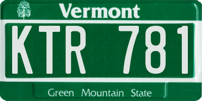 VT license plate KTR781