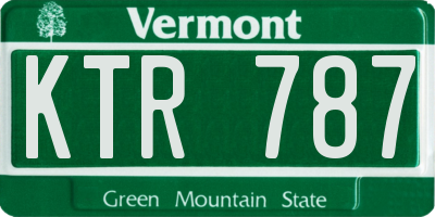 VT license plate KTR787