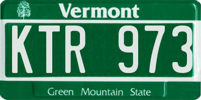 VT license plate KTR973