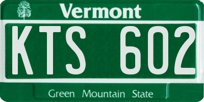 VT license plate KTS602