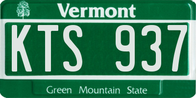 VT license plate KTS937