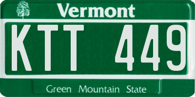 VT license plate KTT449