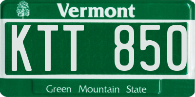 VT license plate KTT850