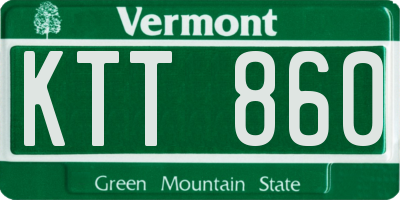 VT license plate KTT860