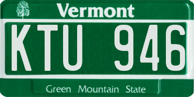 VT license plate KTU946