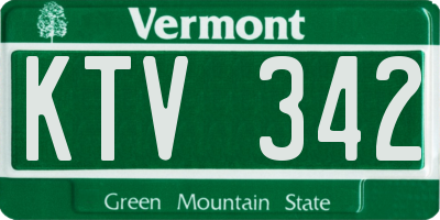 VT license plate KTV342