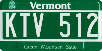 VT license plate KTV512
