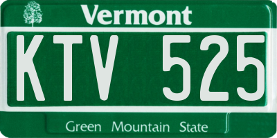 VT license plate KTV525