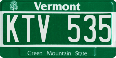 VT license plate KTV535