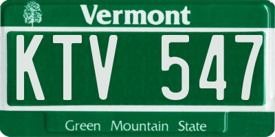 VT license plate KTV547