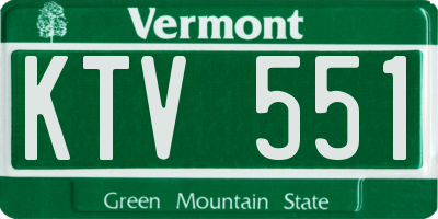 VT license plate KTV551