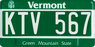 VT license plate KTV567