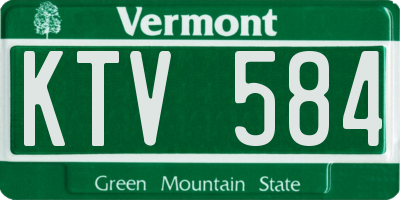 VT license plate KTV584