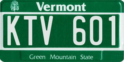 VT license plate KTV601