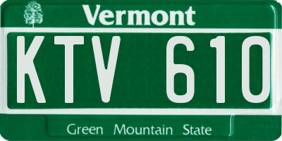 VT license plate KTV610