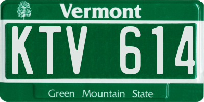 VT license plate KTV614