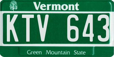 VT license plate KTV643