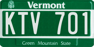 VT license plate KTV701