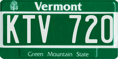 VT license plate KTV720