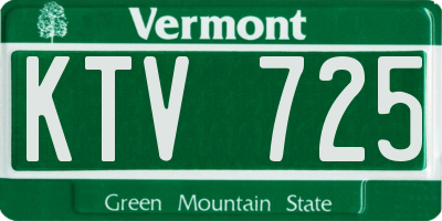 VT license plate KTV725