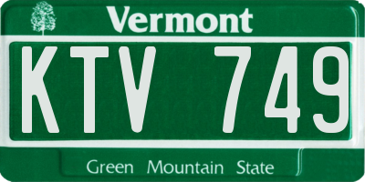 VT license plate KTV749