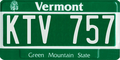 VT license plate KTV757
