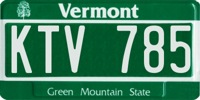 VT license plate KTV785