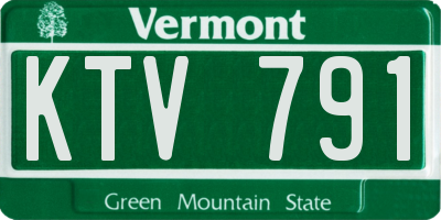 VT license plate KTV791