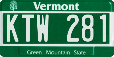 VT license plate KTW281