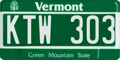 VT license plate KTW303
