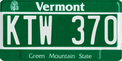 VT license plate KTW370