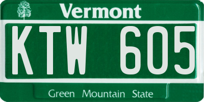 VT license plate KTW605