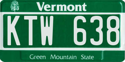 VT license plate KTW638