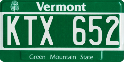 VT license plate KTX652