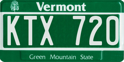 VT license plate KTX720