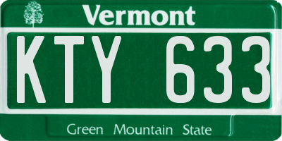 VT license plate KTY633